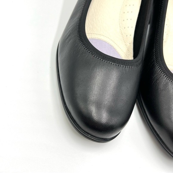 8D 8W 8 WIDE WIDTH Aravon Womens Classic Career Dress Black Leather Pumps Heels - Picture 5 of 15